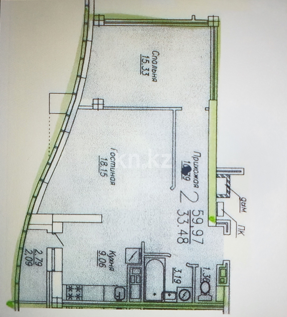 Продажа 2-комнатной квартиры, 60 м², ул. Сарайшык, дом  5 в Астане