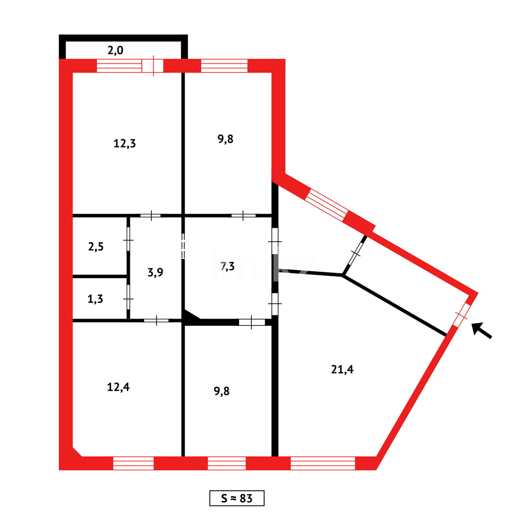 Продажа 4-комнатной квартиры, 83 м², ул. Уалиханова в Темиртау - фото 18