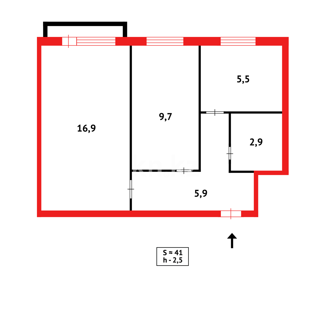 Продажа 2-комнатной квартиры, 44 м² в Караганде - фото 8