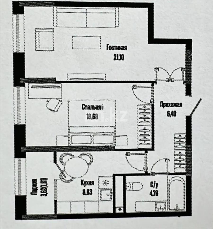 Продажа 2-комнатной квартиры, 60 м² в Астане