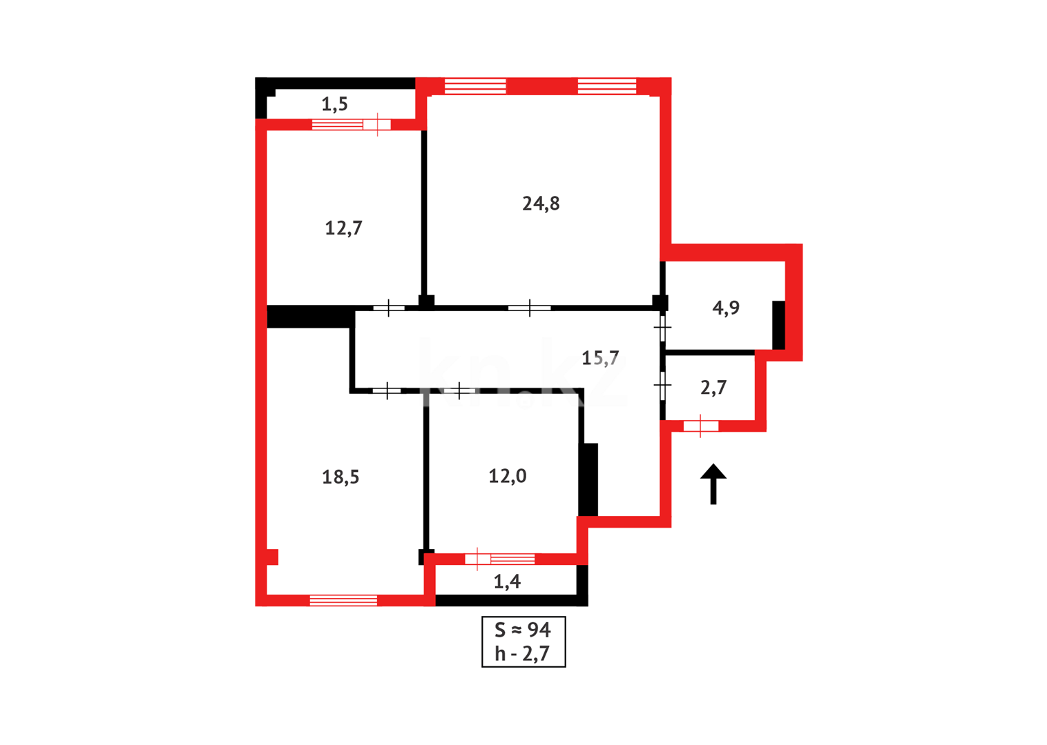 Продажа 3-комнатной квартиры, 94 м² в Астане - фото 16