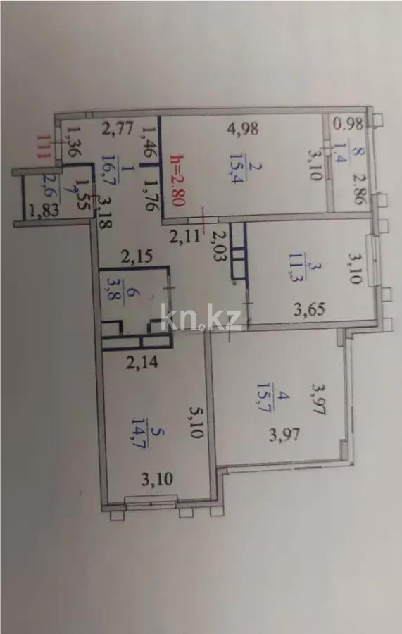 Продажа 3-комнатной квартиры, 83 м², ул. Куанышбаева, дом  9/1 в Астане
