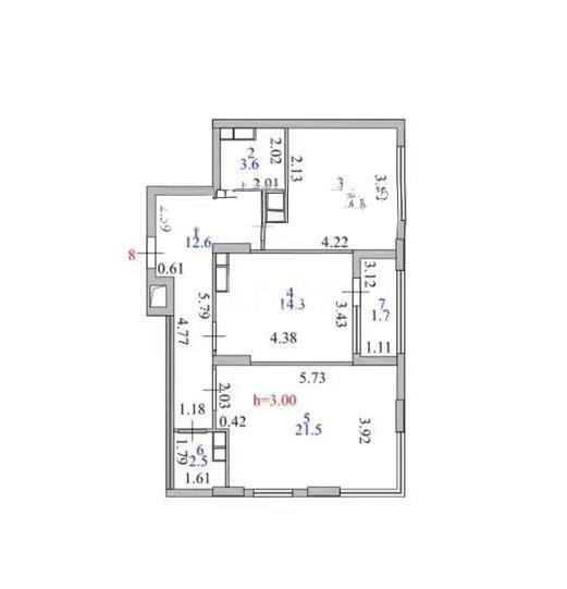 Продажа 3-комнатной квартиры, 70.7 м² в Астане