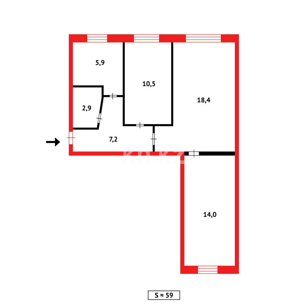Продажа 3-комнатной квартиры, 58 м², пр. Мира в Темиртау - фото 12