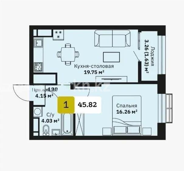 Продажа 2-комнатной квартиры, 49 м² в Алматы