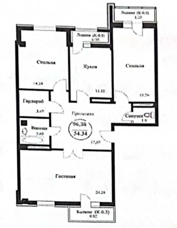Продажа 3-комнатной квартиры, 96.38 м², ул. Е-128, дом  5 стр в Астане