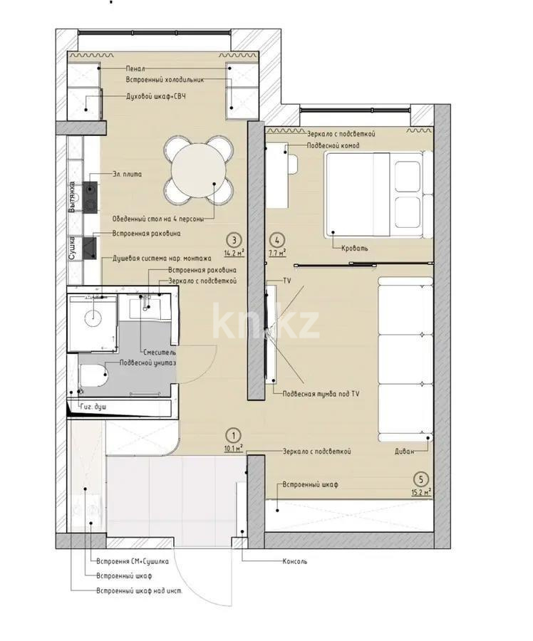 Продажа 2-комнатной квартиры, 51 м² в Алматы - фото 5