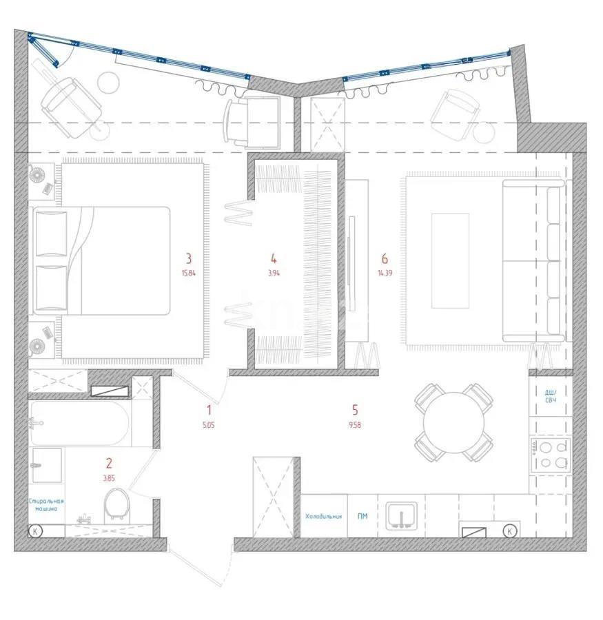 Продажа 2-комнатной квартиры, 53 м² в Алматы - фото 5