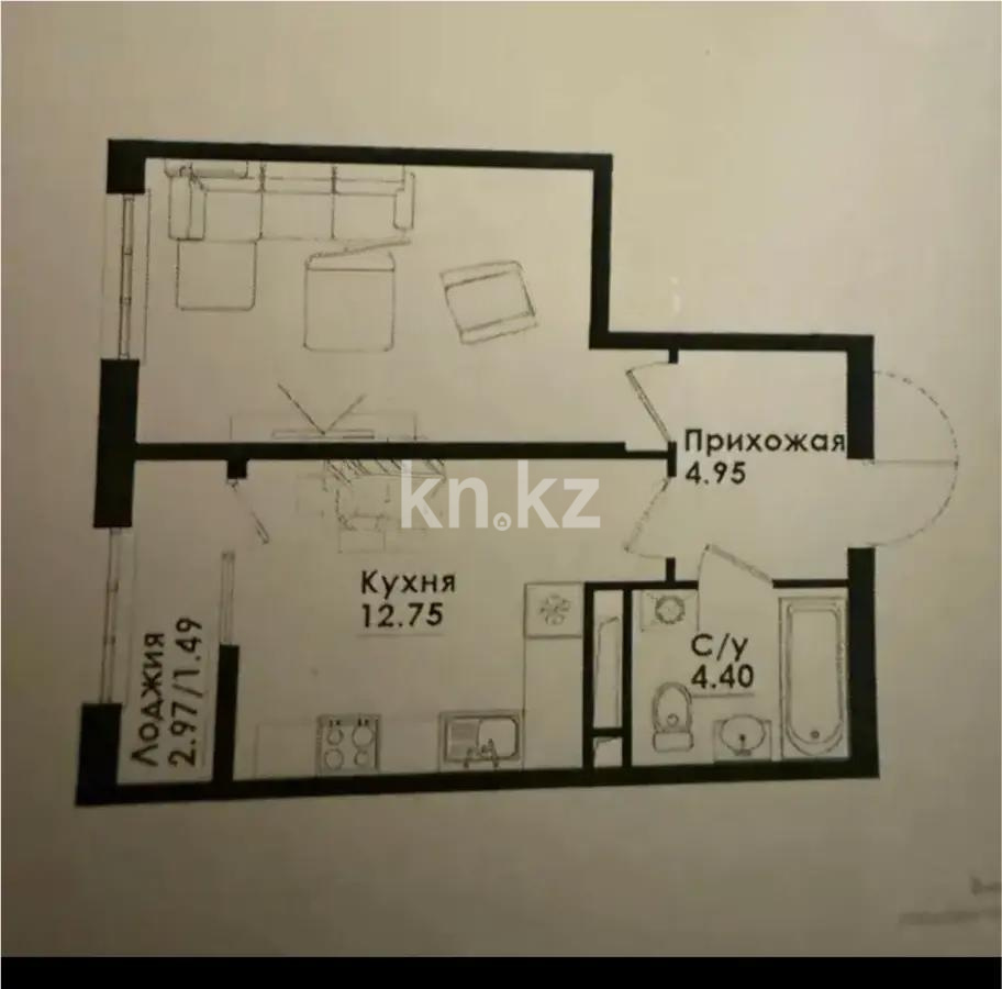 Продажа 1-комнатной квартиры, 9 м² в Алматы