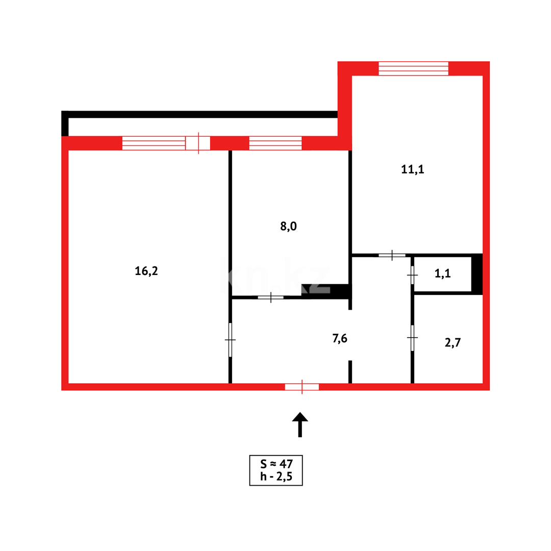Продажа 2-комнатной квартиры, 50 м², мкр-н Мамраева (Восток-5) в Караганде - фото 13