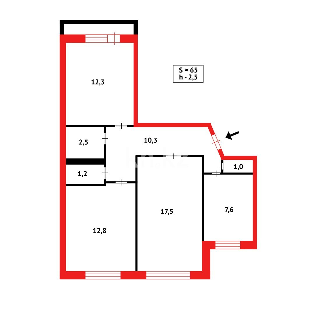 Продажа 3-комнатной квартиры, 65 м² в Караганде - фото 7