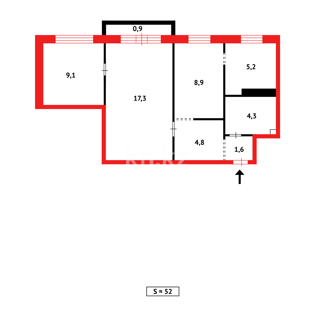 Продажа 3-комнатной квартиры, 52 м² в Темиртау - фото 14