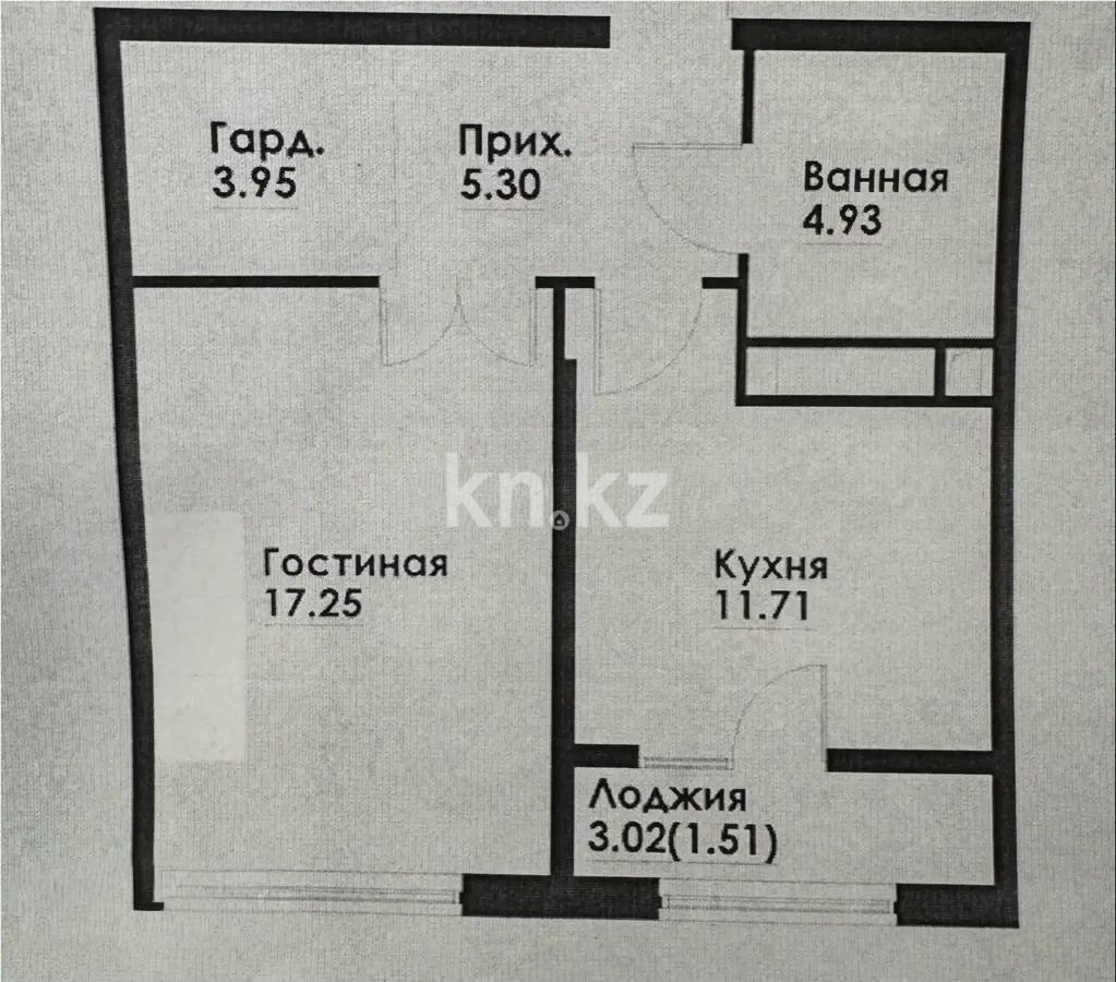 Продажа 1-комнатной квартиры, 45 м² в Алматы