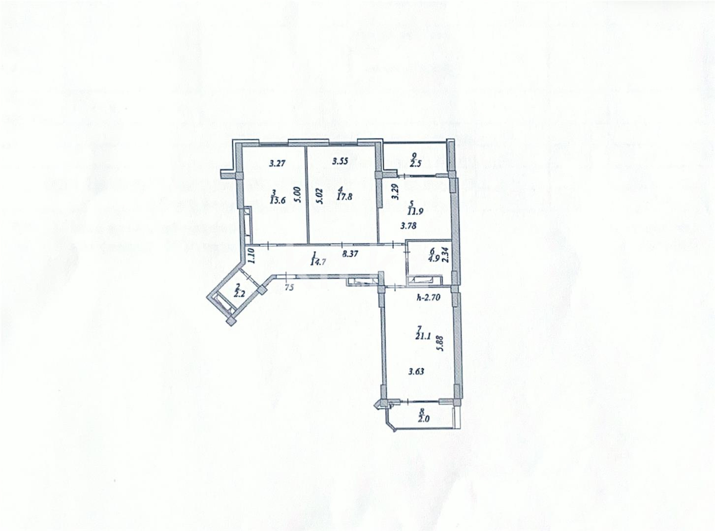 Продажа 3-комнатной квартиры, 92.7 м² в Астане
