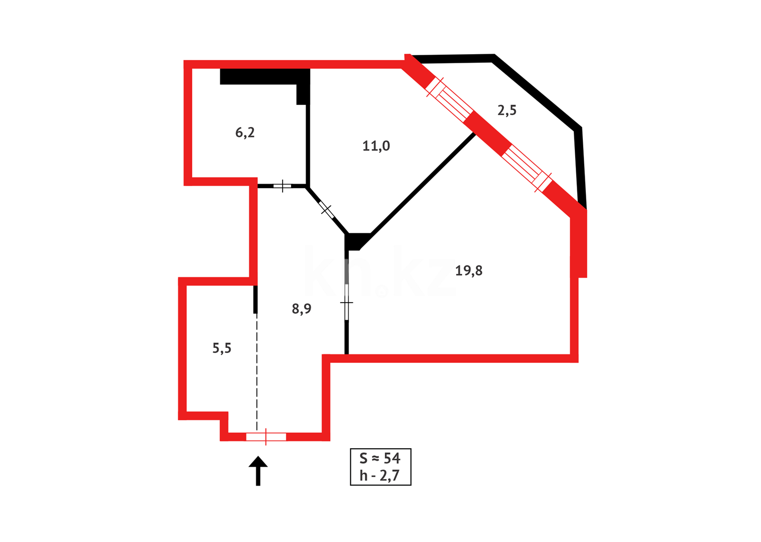 Продажа 2-комнатной квартиры, 53.9 м², ул. Сыганак в Астане - фото 10