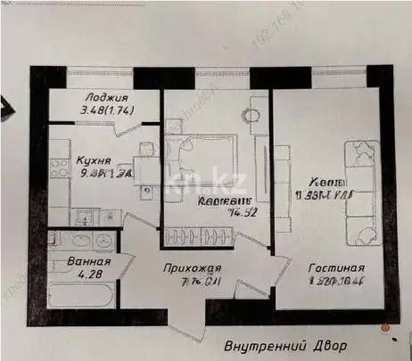 Продажа 2-комнатной квартиры, 57 м² в Астане