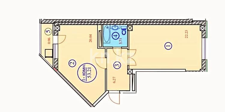 Продажа 1-комнатной квартиры, 53 м², ул. Е-418, дом  10 - ул. Кургальжинское шоссе в Астане - фото 2