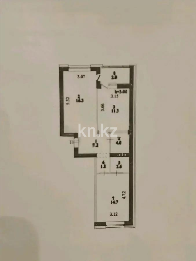 Продажа 2-комнатной квартиры, 60 м² в Астане