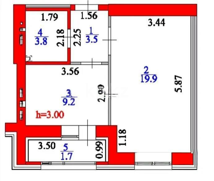 Продажа 1-комнатной квартиры, 38.2 м², ул. Рыскулова, дом  16а в Астане