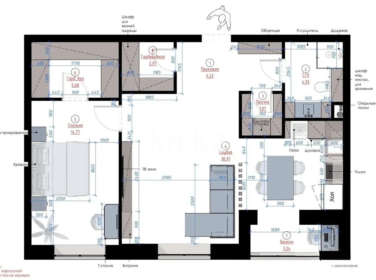 Продажа 2-комнатной квартиры, 70 м² в Астане