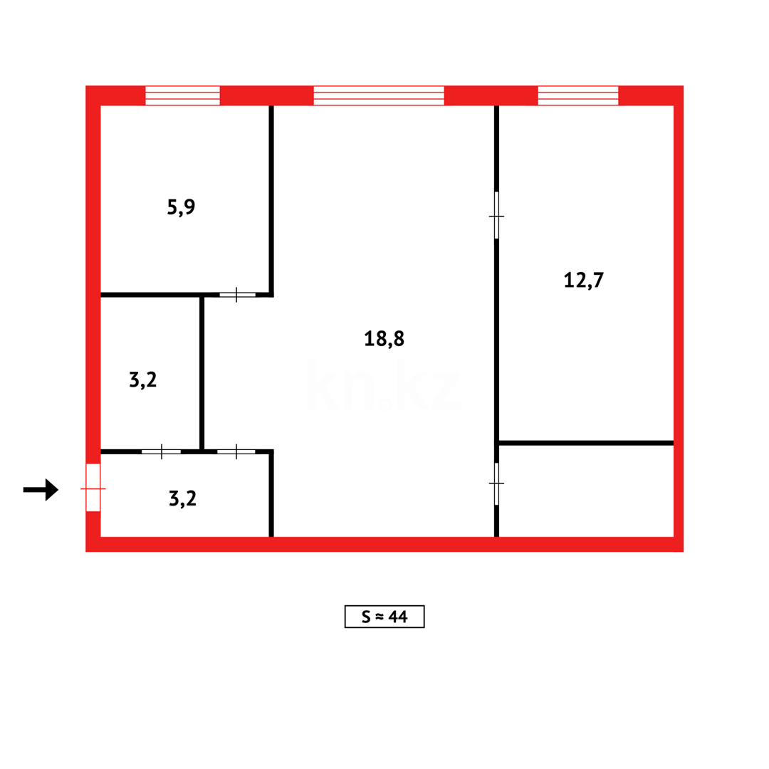 Продажа 2-комнатной квартиры, 43 м² в Темиртау - фото 15