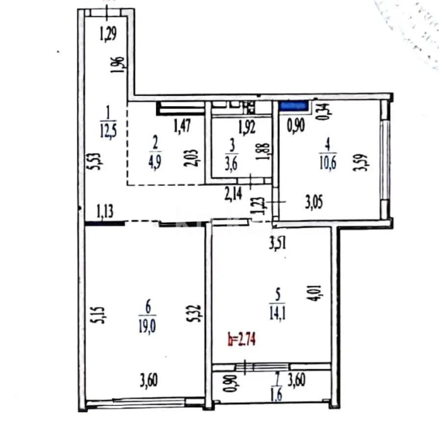 Продажа 3-комнатной квартиры, 66.3 м² в Астане - фото 6
