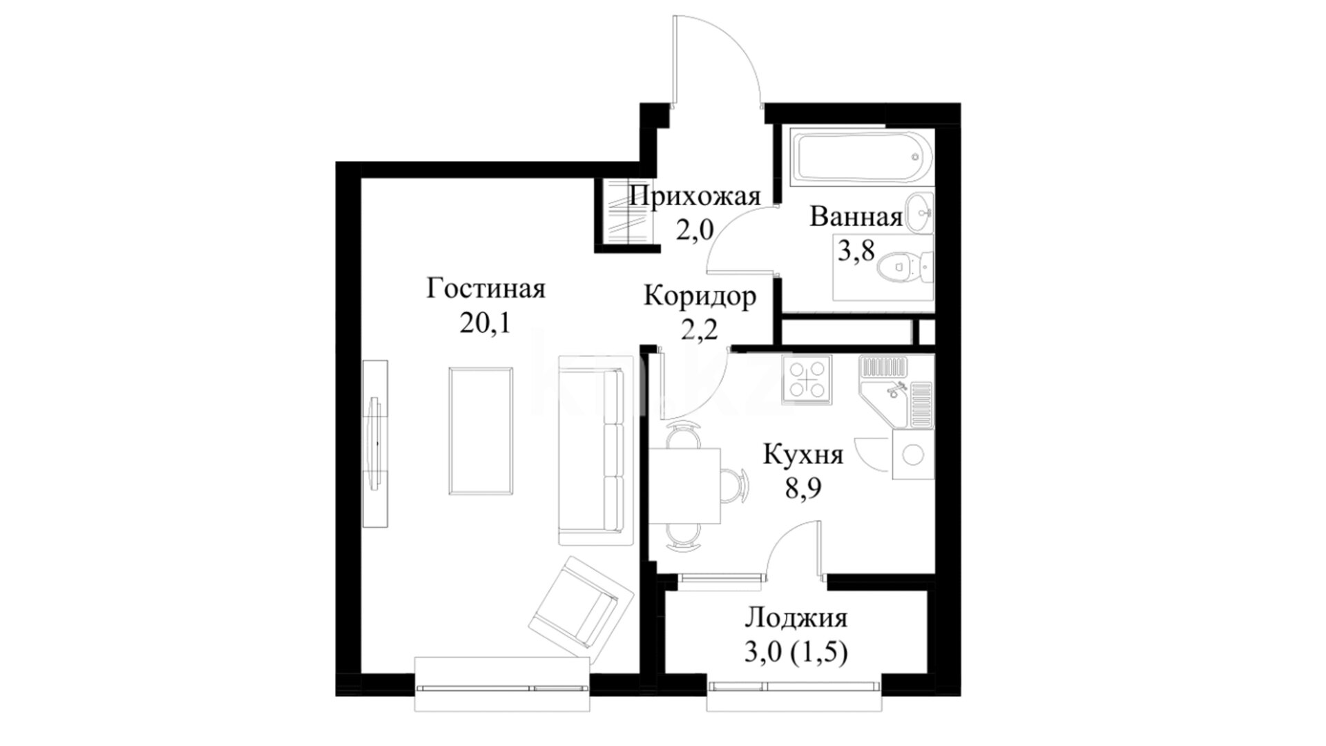 ЖК Olympic Park, 1-комнатная, цена 34 400 000 ₸, 860 000 ₸&nbsp;/&nbsp;м²