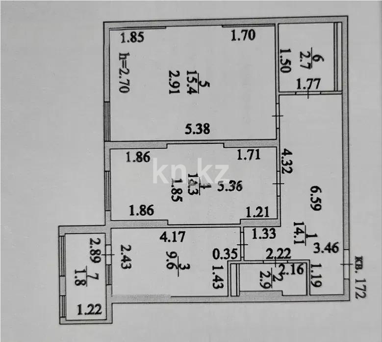 Продажа 2-комнатной квартиры, 61 м², ул. Е-430, дом  2 в Астане - фото 6