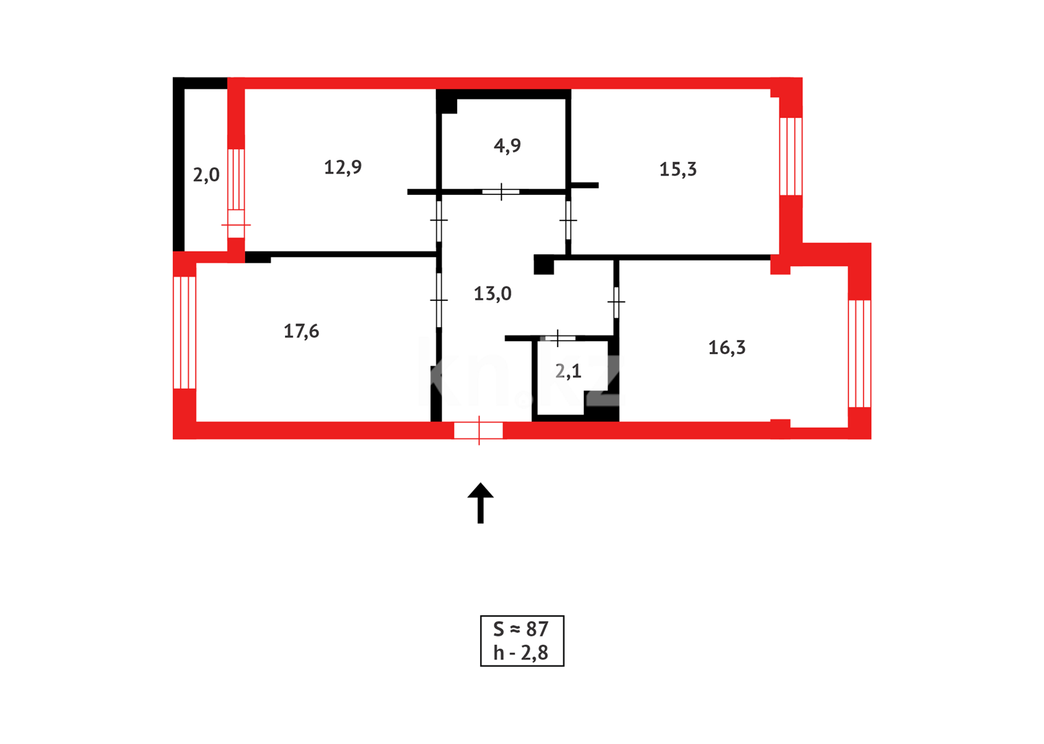 Продажа 3-комнатной квартиры, 87 м² в Астане - фото 8