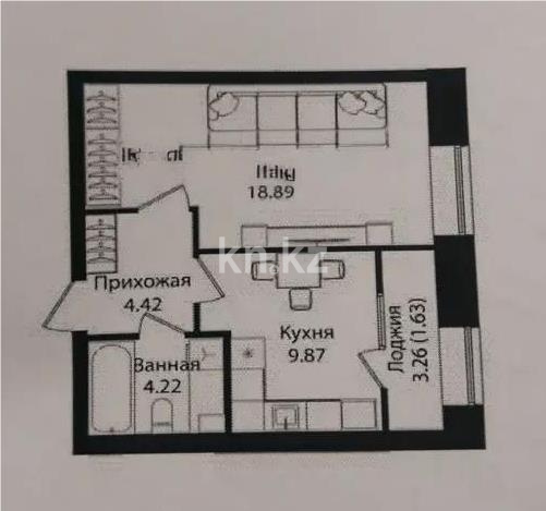 Продажа 1-комнатной квартиры, 39 м² в Астане - фото 3