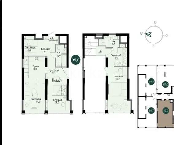 Продажа 3-комнатной квартиры, 95 м² в Алматы