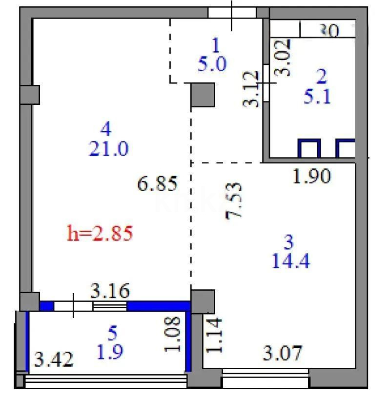 Продажа 1-комнатной квартиры, 47.4 м², ул. Е-779, дом  32 в Астане - фото 2