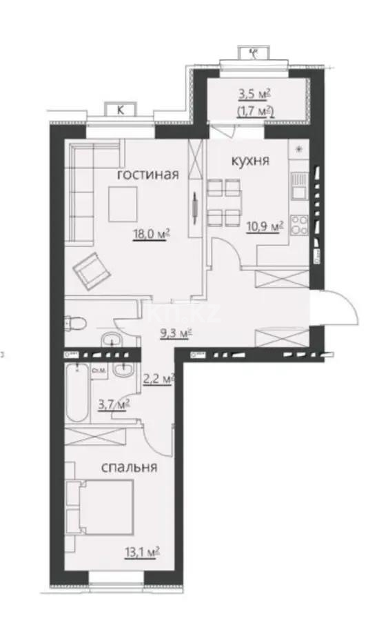 Продажа 2-комнатной квартиры, 64 м² в Караганде