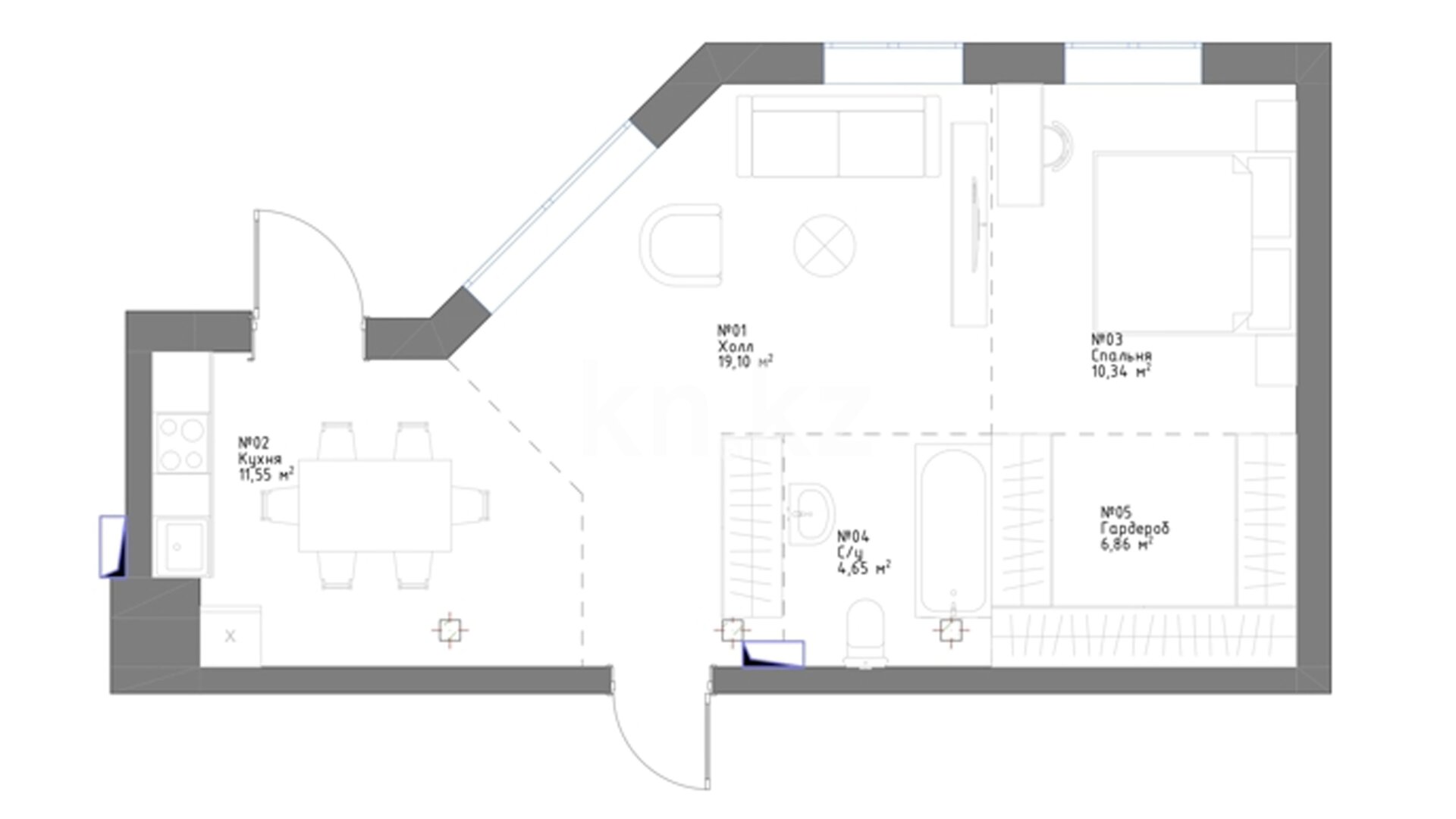 ЖК Millenium, 2-комнатная, цена 80 550 000 ₸, 1 500 000 ₸&nbsp;/&nbsp;м²