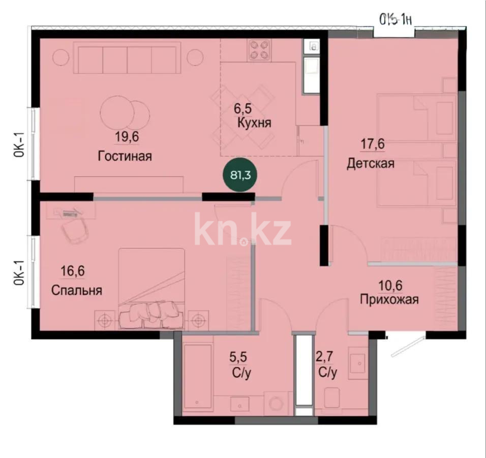 Продажа 3-комнатной квартиры, 81.3 м² в Алматы