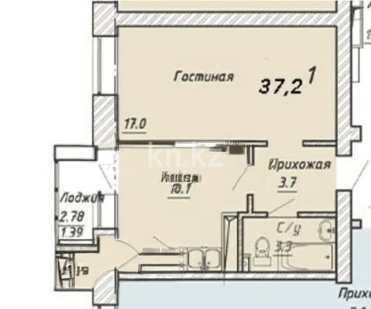 Продажа 1-комнатной квартиры, 37 м² в Астане