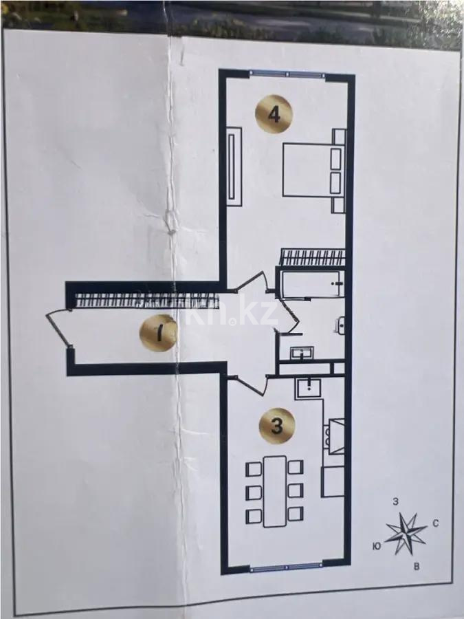Продажа 2-комнатной квартиры, 48.38 м² в Алматы