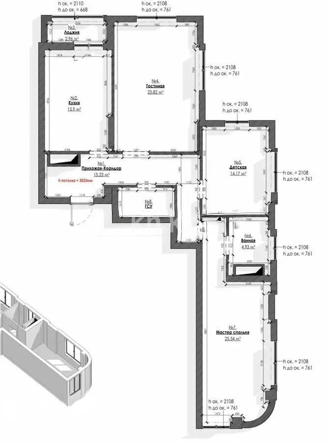 Продажа 3-комнатной квартиры, 110 м², ул. Рыскулова, дом  9 стр в Астане - фото 4