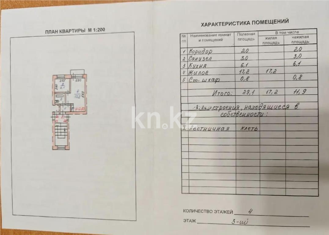 Продажа 1-комнатной квартиры, 30 м² в Сарани