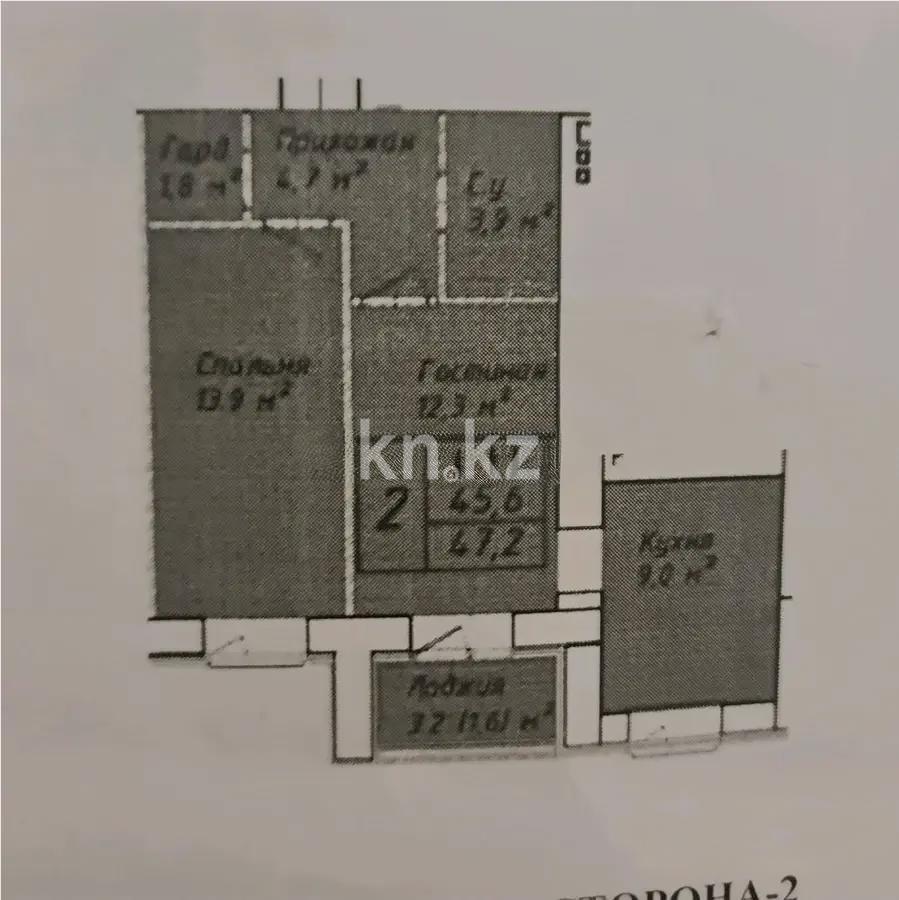 Продажа 2-комнатной квартиры, 47.2 м², ул. Бейбарыс Султан, дом  25 в Астане