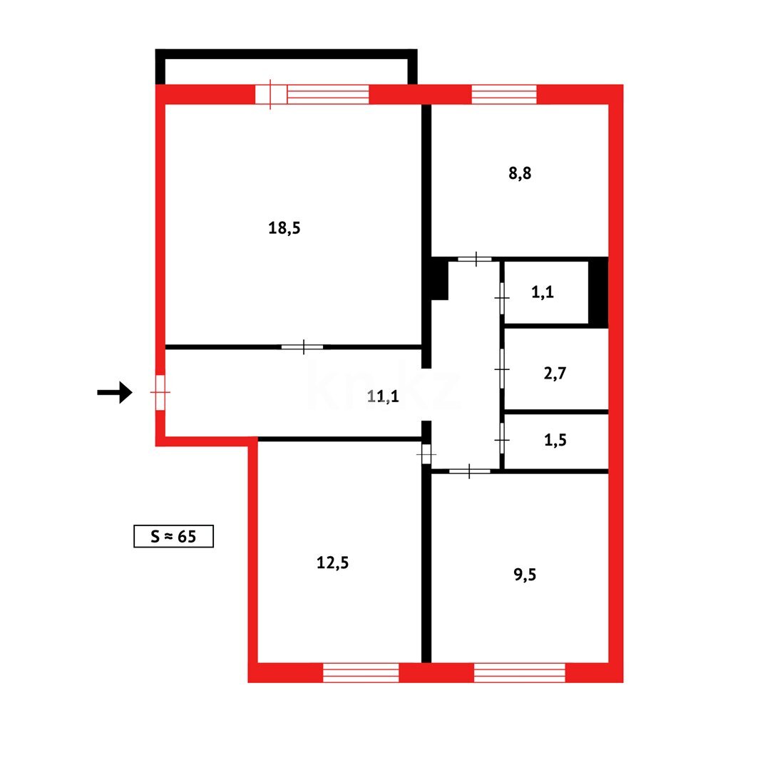 Продажа 3-комнатной квартиры, 64 м² в Караганде - фото 10
