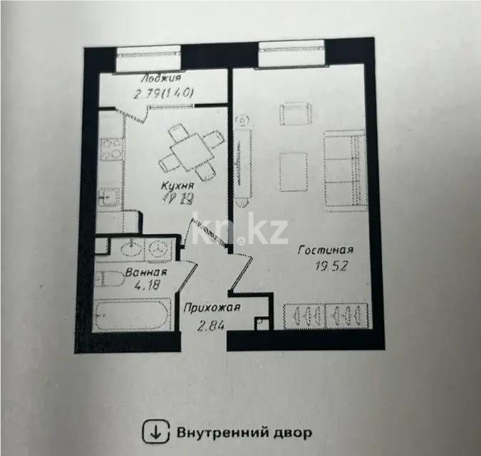Продажа 2-комнатной квартиры, 38.4 м² в Астане