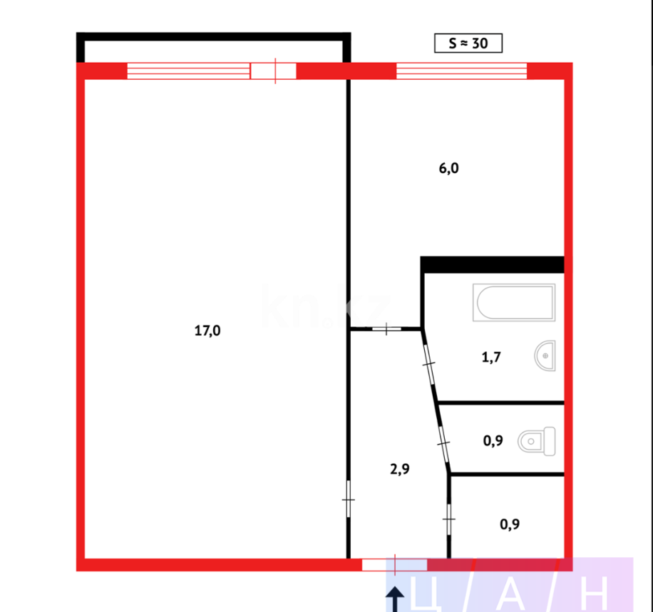 Продажа 1-комнатной квартиры, 31 м² в Караганде - фото 3