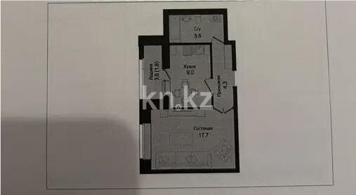 Продажа 1-комнатной квартиры, 38.4 м² в Астане