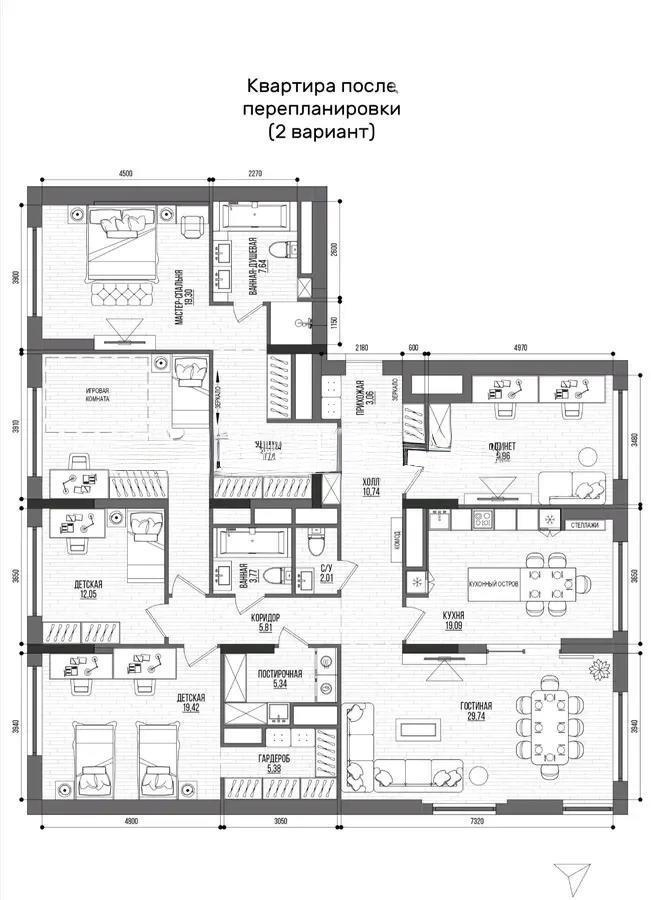 Продажа 6-комнатной квартиры, 185 м² в Астане