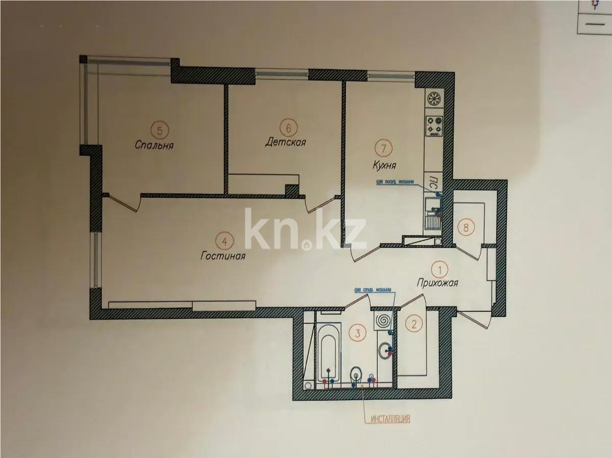 Продажа 3-комнатной квартиры, 78 м² в Алматы - фото 5