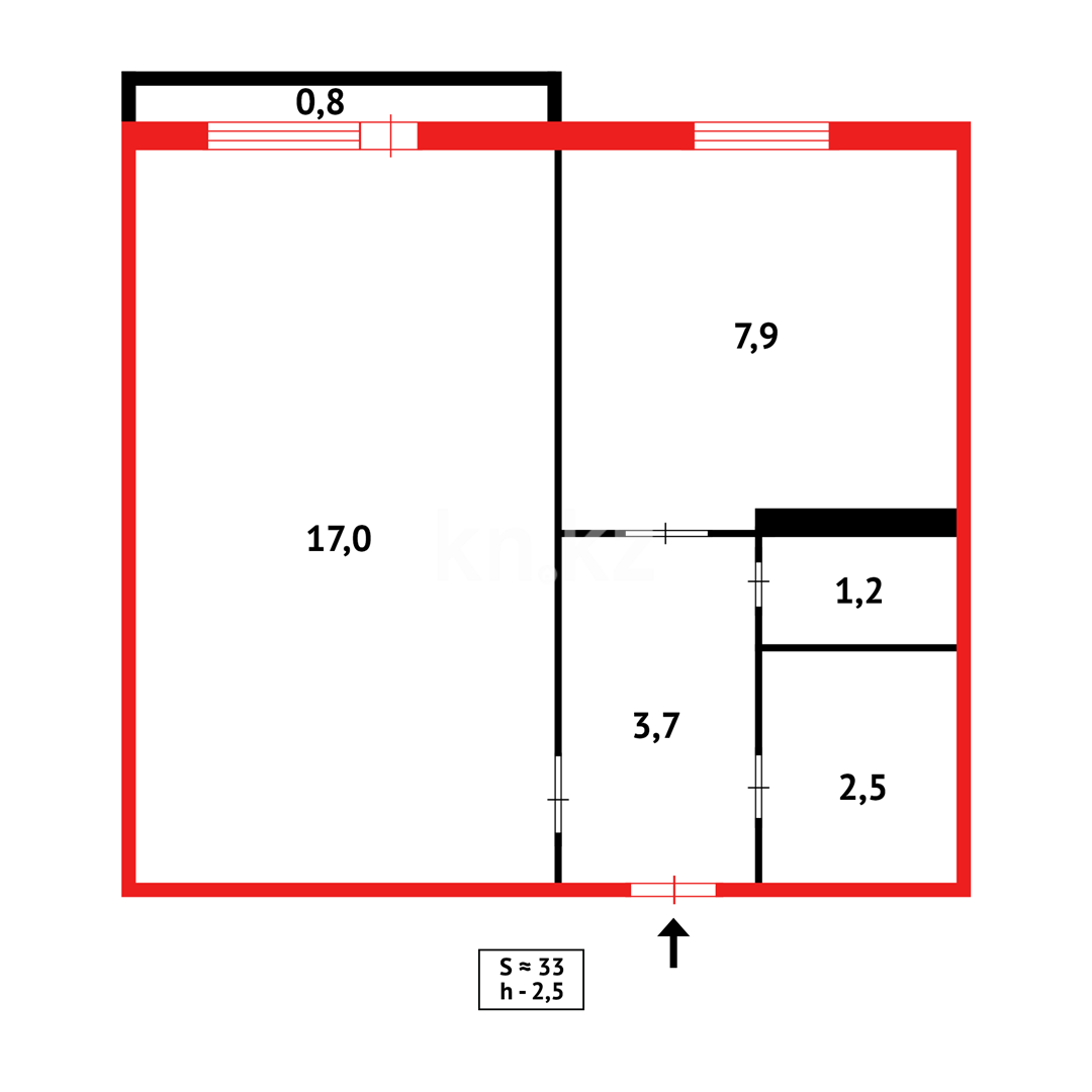 Продажа 1-комнатной квартиры, 34 м², ул. 70 квартал в Темиртау - фото 13