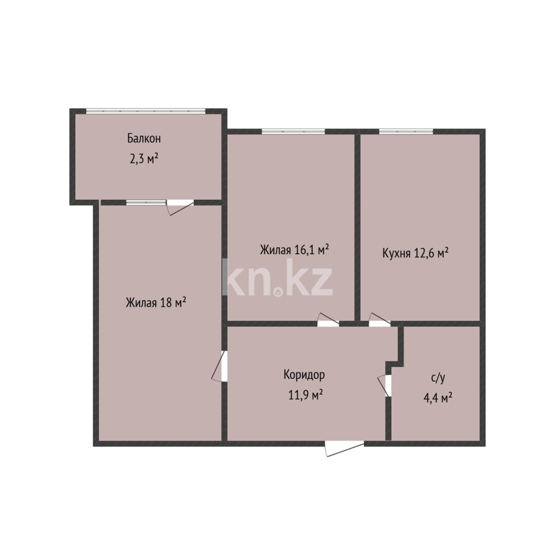 Продажа 2-комнатной квартиры, 65.3 м² в Костанае - фото 7