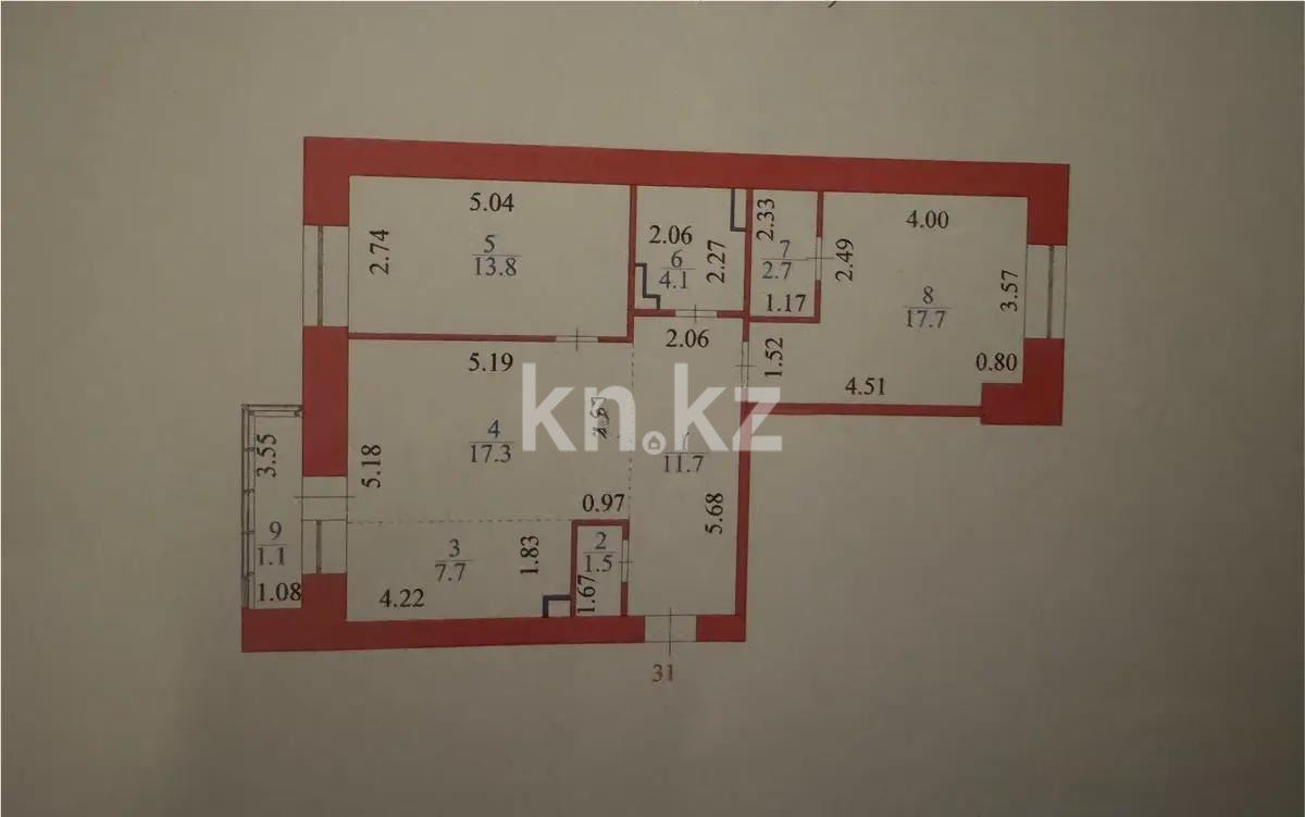 Продажа 3-комнатной квартиры, 77.7 м² в Астане - фото 8
