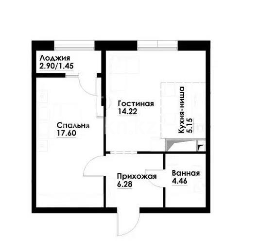 Продажа 2-комнатной квартиры, 49.16 м² в Алматы